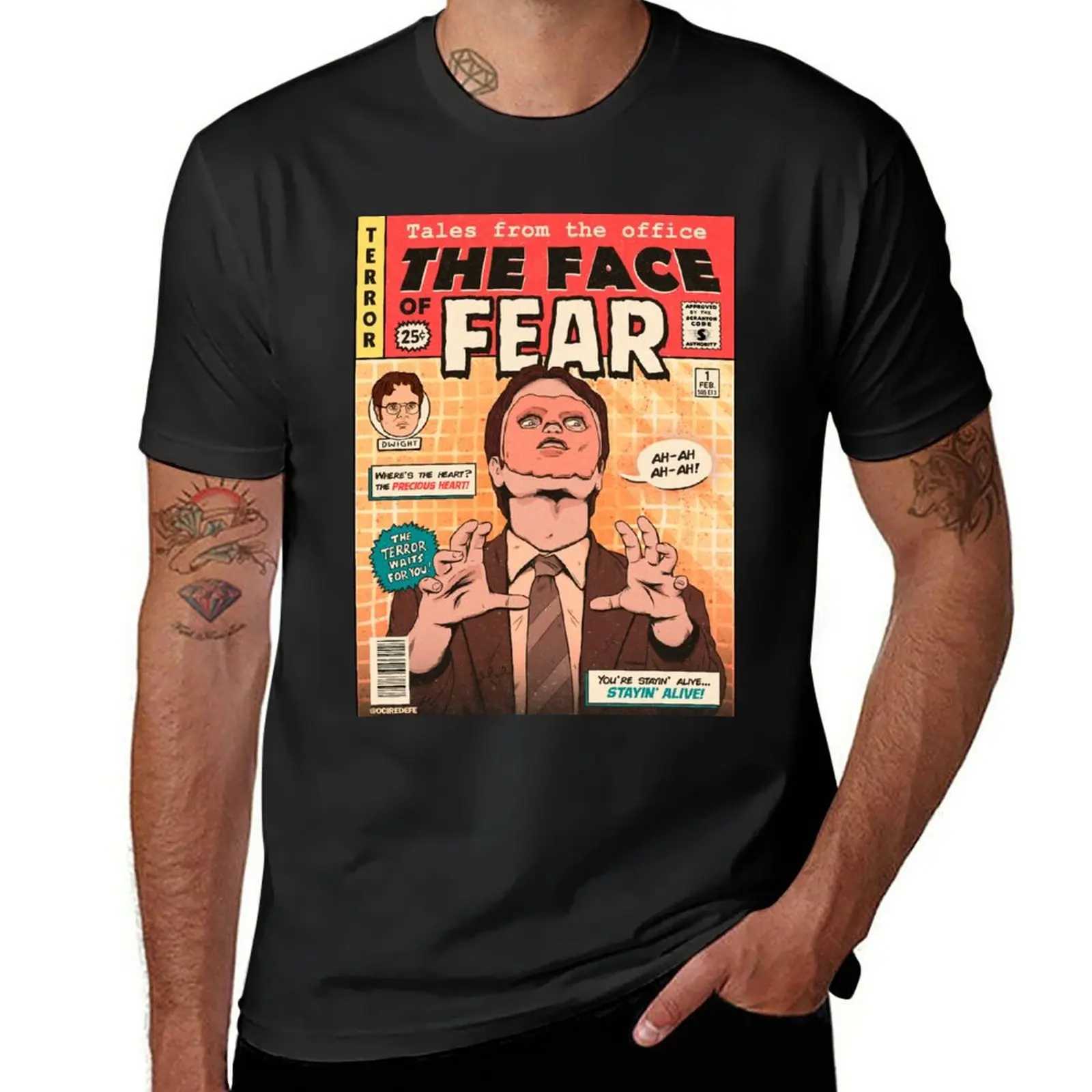 メンズTシャツ新しいThe Office CPR-Dwight TシャツブラックTシャツ男服は男性用Tシャツを装着しましたT240515