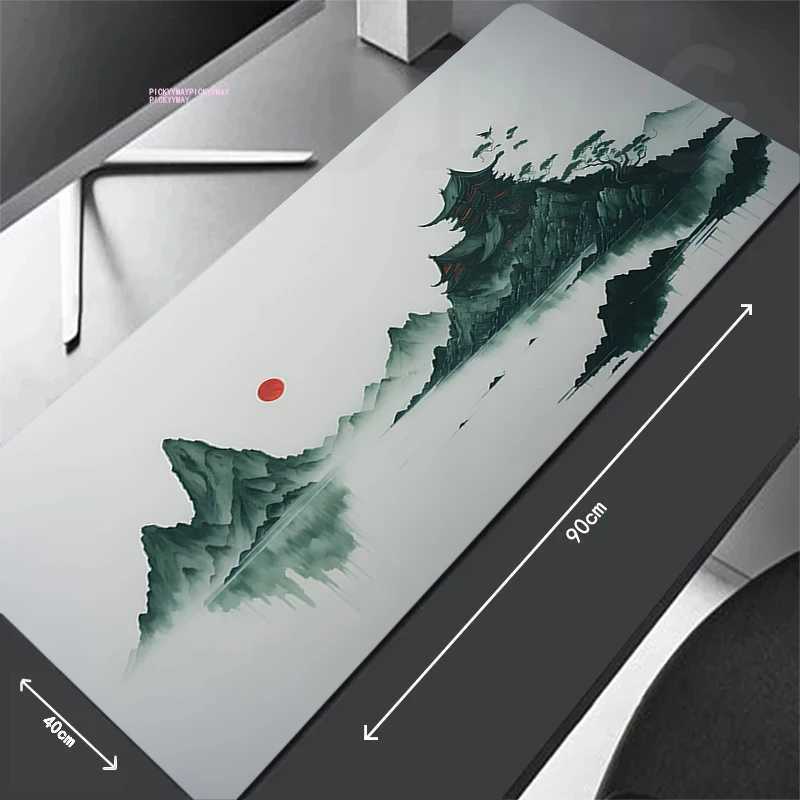 Mouse Pads Wrist Rests Chinese Ink Painting Mouse Pad Gamer Mousepads Big Gaming Mousepad XXL Mouse Mat Big Keyboard Mat Desk Pad J240510