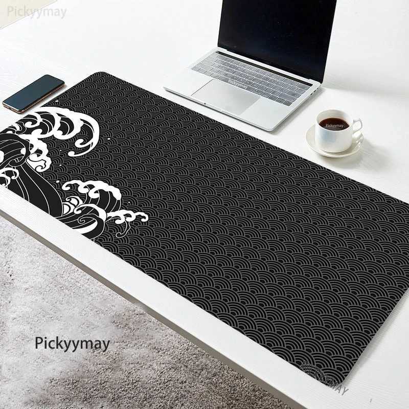 Myse Pads nadgarstki spoczywa Japonia Wielka Wave Off Large Mouse Board Game PC Game XL Mouse Board Klawiatura laptopa myszy Mao Si Art Office Mat J240510