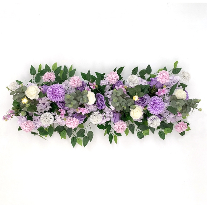 Dekorativa blommor kransar 50/100 cm diy bröllop blommor väggarrangemang levererar silke pioner rose konstgjord rad dekor järnbåge