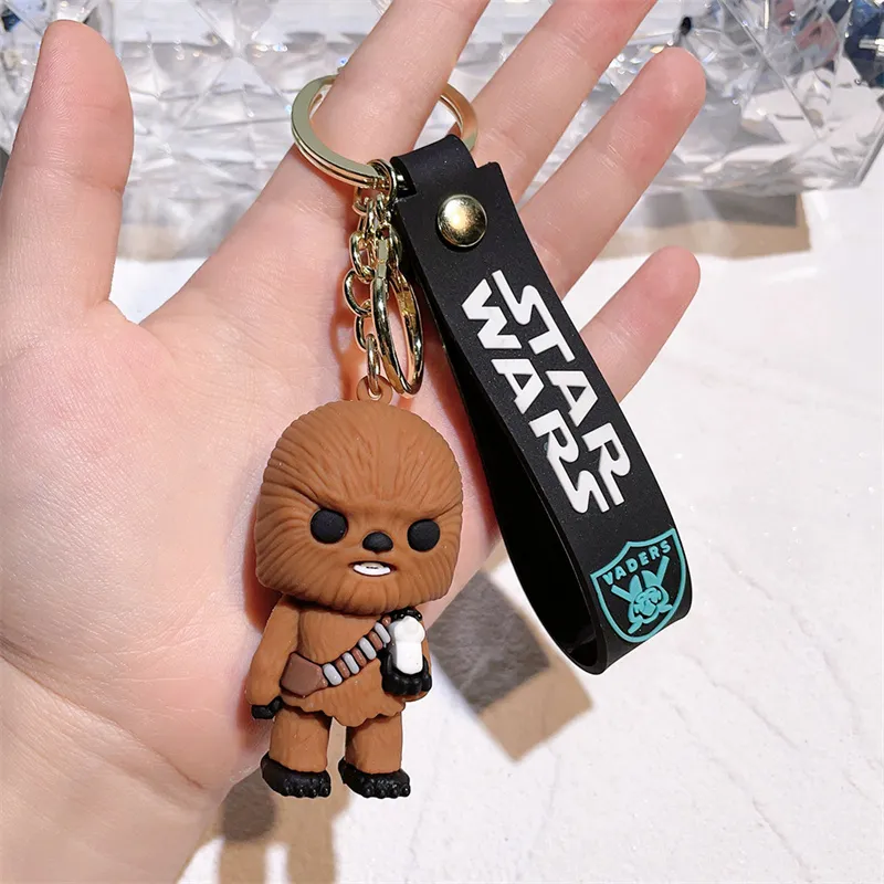 Cute Anime Keychain Charm Key Ring Fob Pendant Lovely American Girl Stormtrooper Doll Couple Students Personalized Creative Valentine`s Day Gift A8 UPS