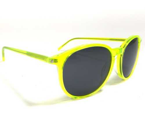 Klassische Marke Retro Yoisill Sonnenbrille SL106 Surf 003 Clear Neon Yellow Frames Schwarze Objektive