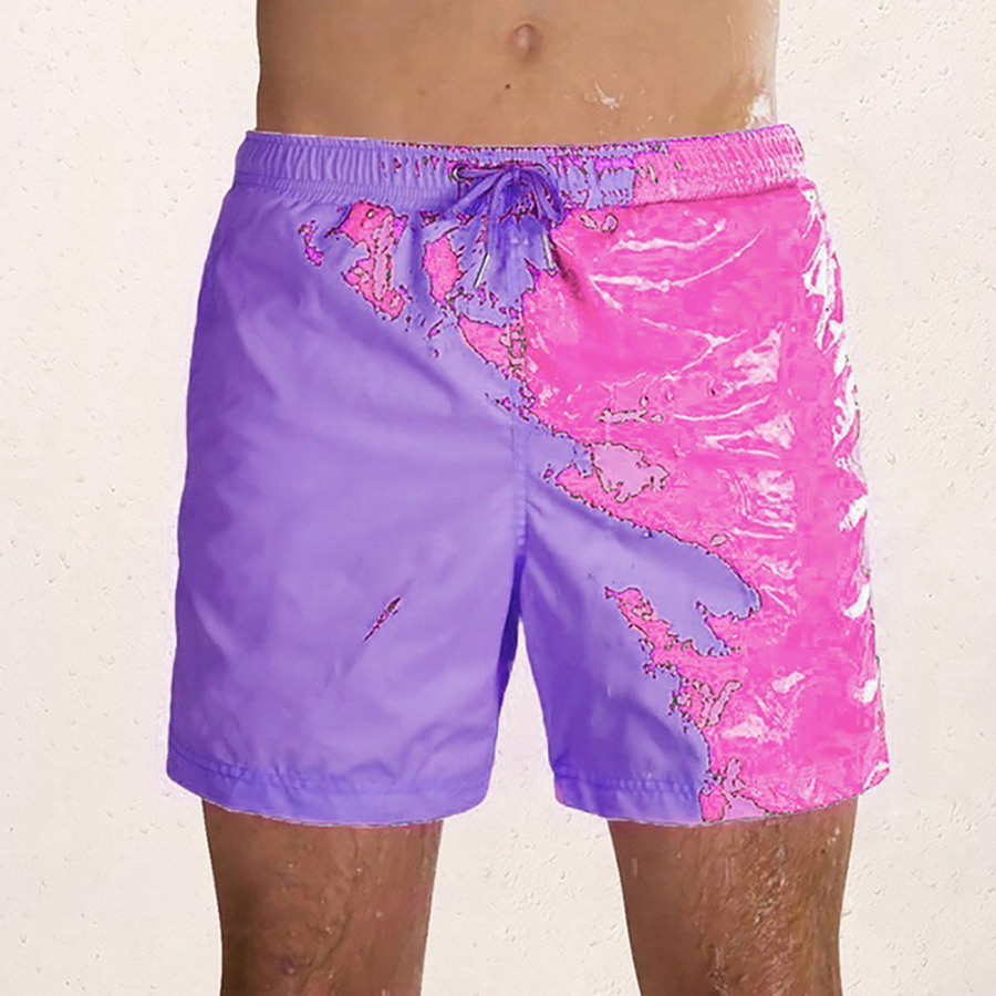 Designer Mens Shorts Swim Shorts tactile Couleur de l'eau Changement de décoloration sèche rapide surf sur les maillots de bain cool mâles Trunks de plage