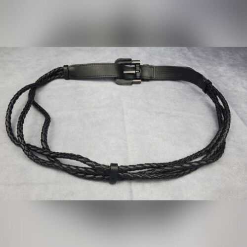 Designer Borbaroy Belt Fildle Fuckle Genuine Leather Twent Twisted Black Authentic Genuine Leather Belt Tamanho 36