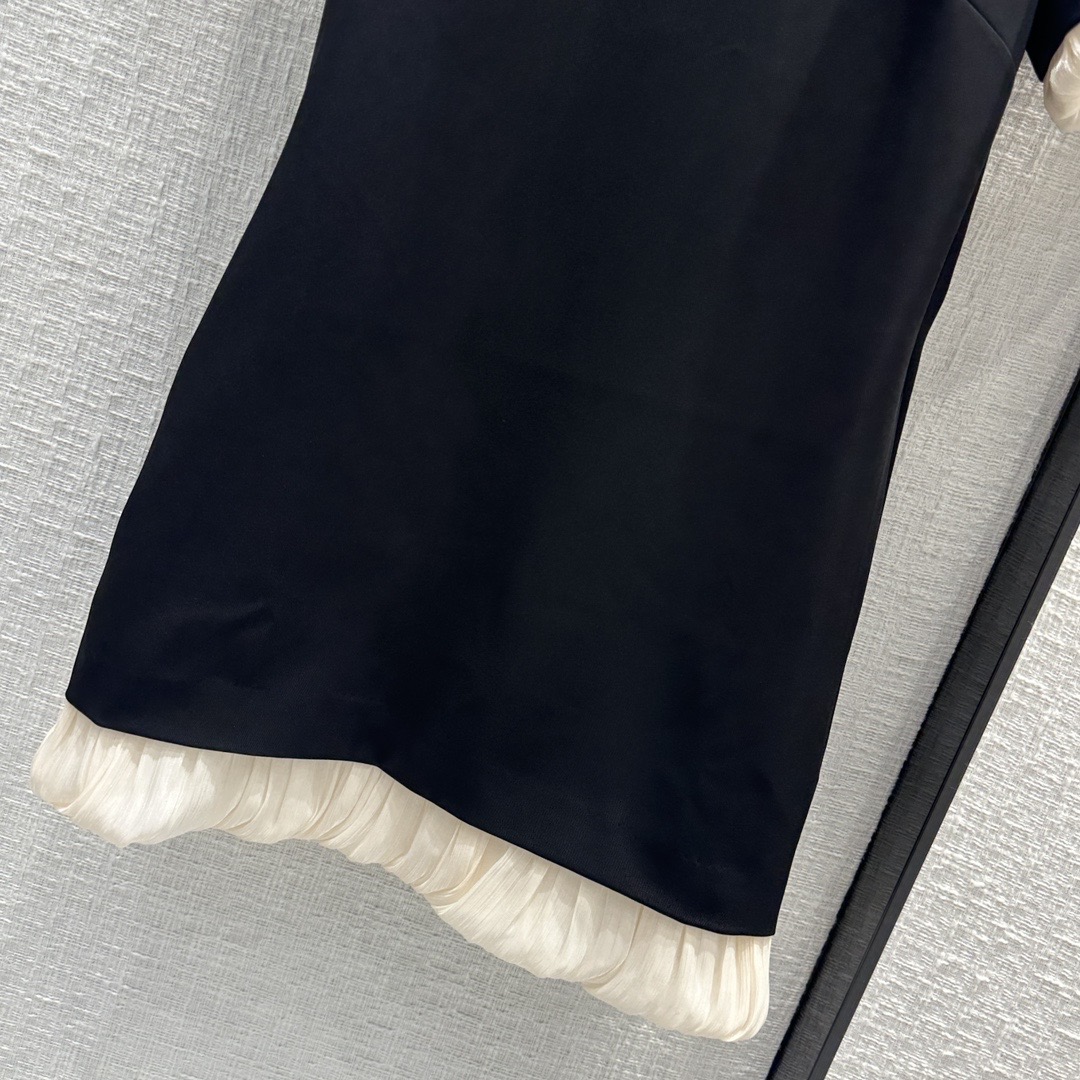 Milan Runway Dress 2024 Nieuwe zomer O nek Korte mouw modeontwerperjurken Merk dezelfde stijl jurk 0516-5