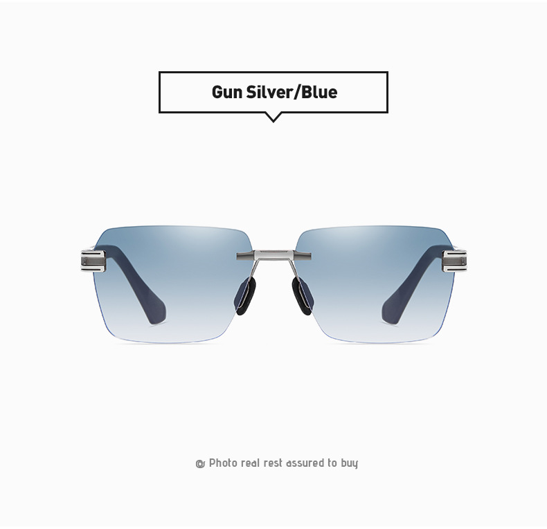 새로운 레트로 스퀘어 림리스 금속 선글라스 UV400 렌즈 남성 남성 남성 태양 보호 안경 슬리밍 태양 안경 UV 보호