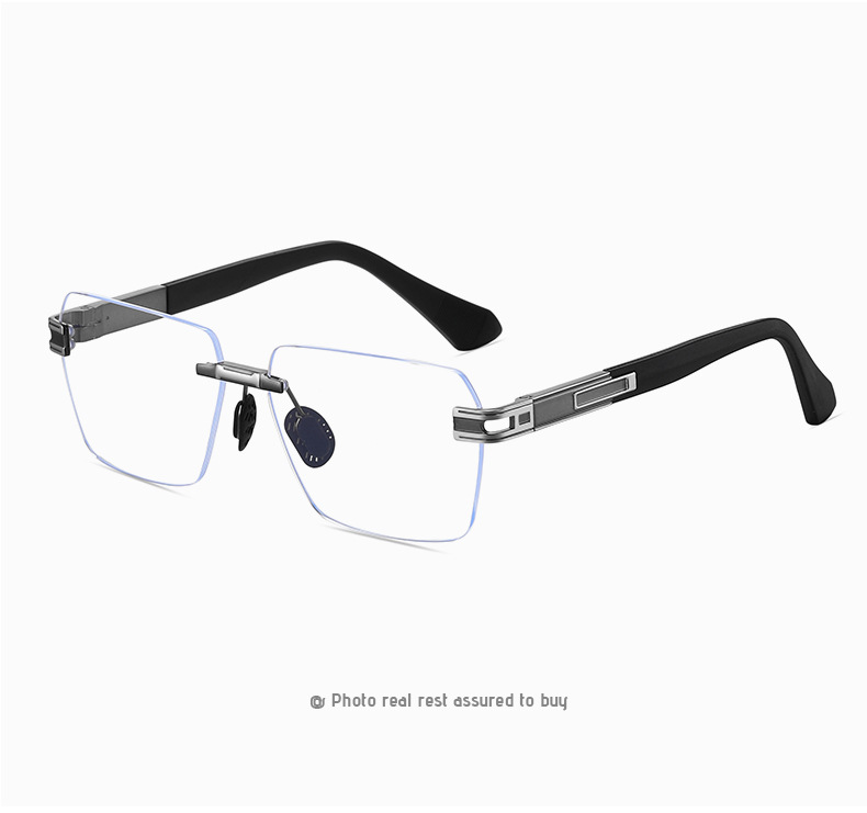 새로운 레트로 스퀘어 림리스 금속 선글라스 UV400 렌즈 남성 남성 남성 태양 보호 안경 슬리밍 태양 안경 UV 보호