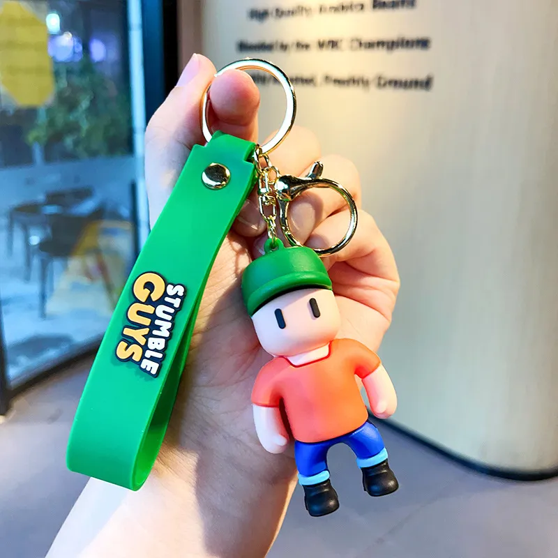 Cute Anime Keychain Charm Key Ring Fob Pendant Cartoon Mini StumbleGuys Light Luxury Doll Couple Students Creative Valentine`s Day Gift DHL