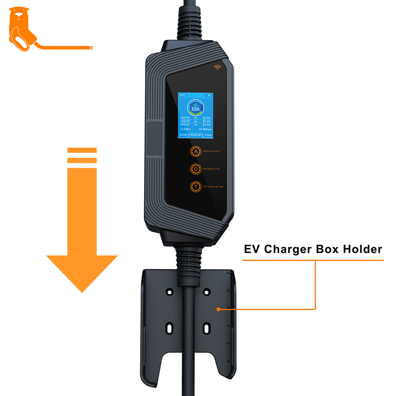 Fast Portable EV Charger GBT Plug 22KW 32A 3Phase Adjusting Current Wi-Fi Smart APP Control Electric Car Charging Station