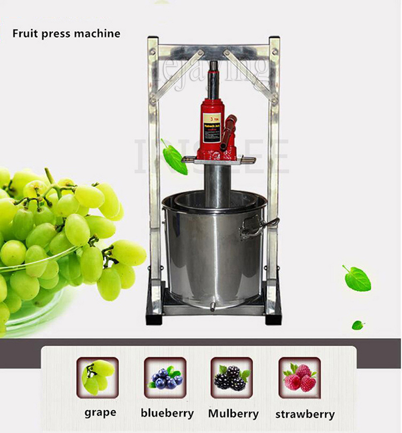 Fruit Press 12L en acier inoxydable Juice Juice Juicer Hand Squeezer Cider Grape Crusher