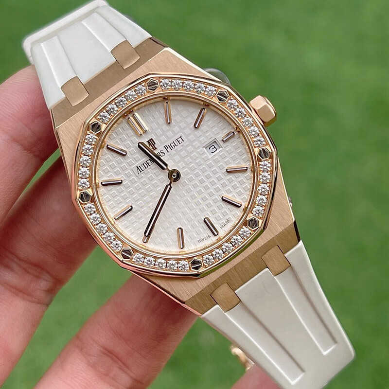 Oaeipo Watch Luxury Designer 33mm diam eterquar tzmove mentprec isionstee lplat inumrose gold casu almens seco famo hwa