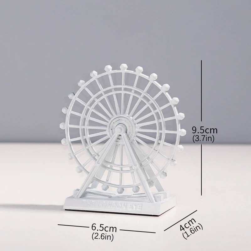 Decorative Objects Figurines London Eye Named Art Figurine Retro Rotable Ferris Wheel Model Nordic Handicraft Creative Desktop Accessory Home Decor H240516