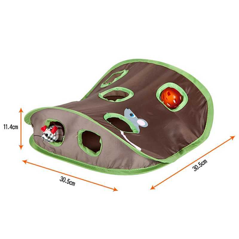 Inne zabawki koty i mysie gry inteligentne namioty dzwonowe 9 dołków kota grająca tunele składane myszy polowanie na zabawki utrzymujące kocięta aktywne zwierzęta domowe