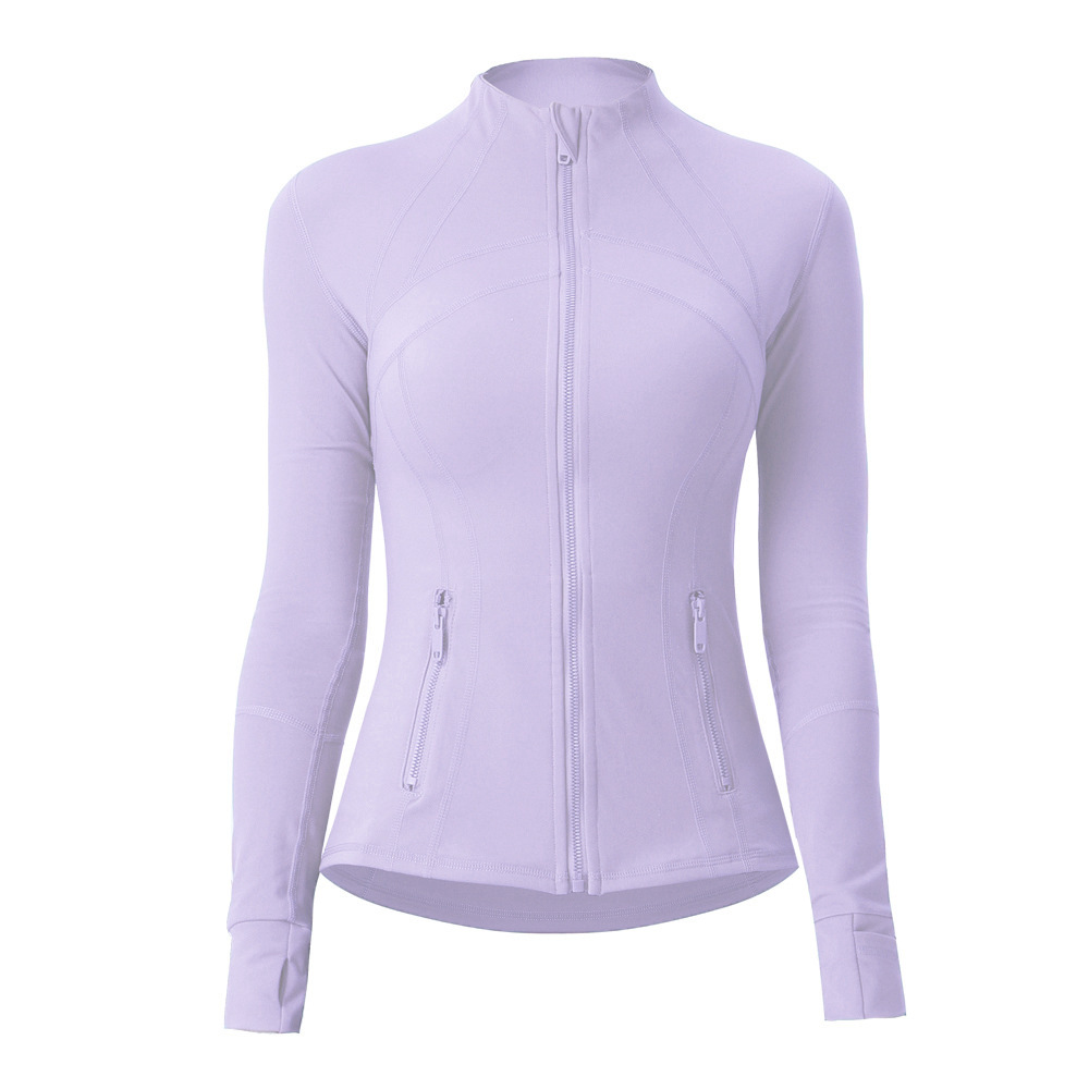 Fitness Fitness Yoga Tentitume Sports Veste Collier Stand-Up Half Zipper à manches longues Champes de gym de gym