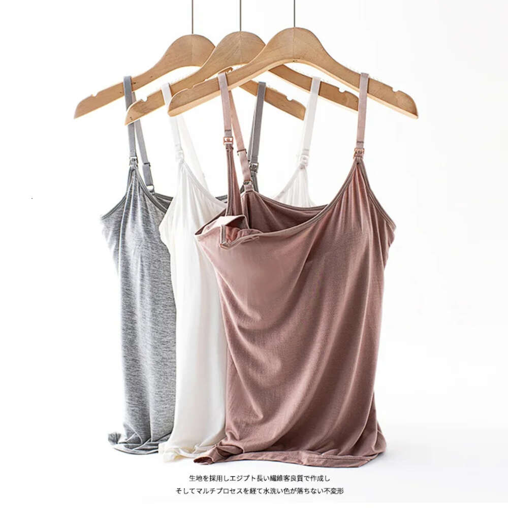 Camisole Maternity Clothes Suspender kjol ammande Sling Vest Gravida kvinnor avtagbar bh -sjuksköterska Tank Top L2405