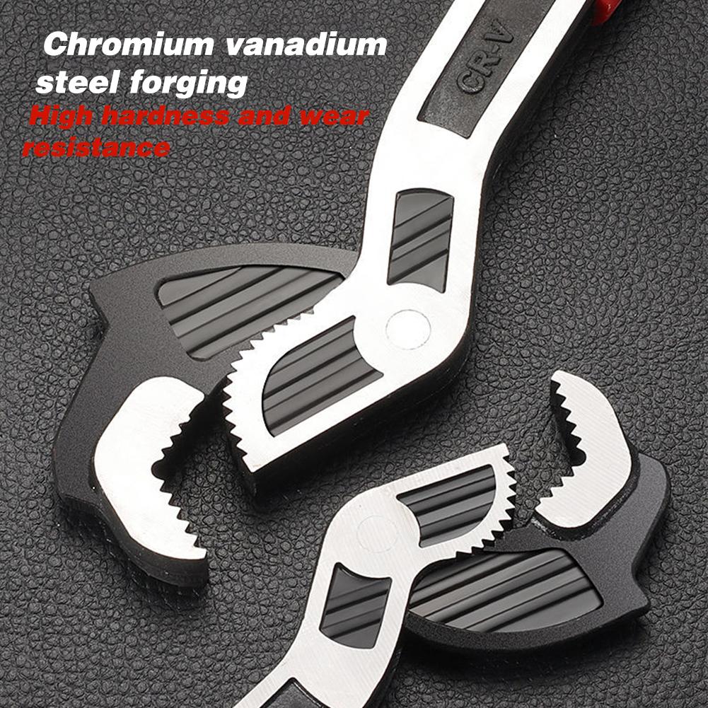 Self-Locking Adjustable Universal Pipe Wrench - Durable Chrome Vanadium Steel Spanner for Home and Auto Repairs 6/8/10/12 inch, 4-Pack