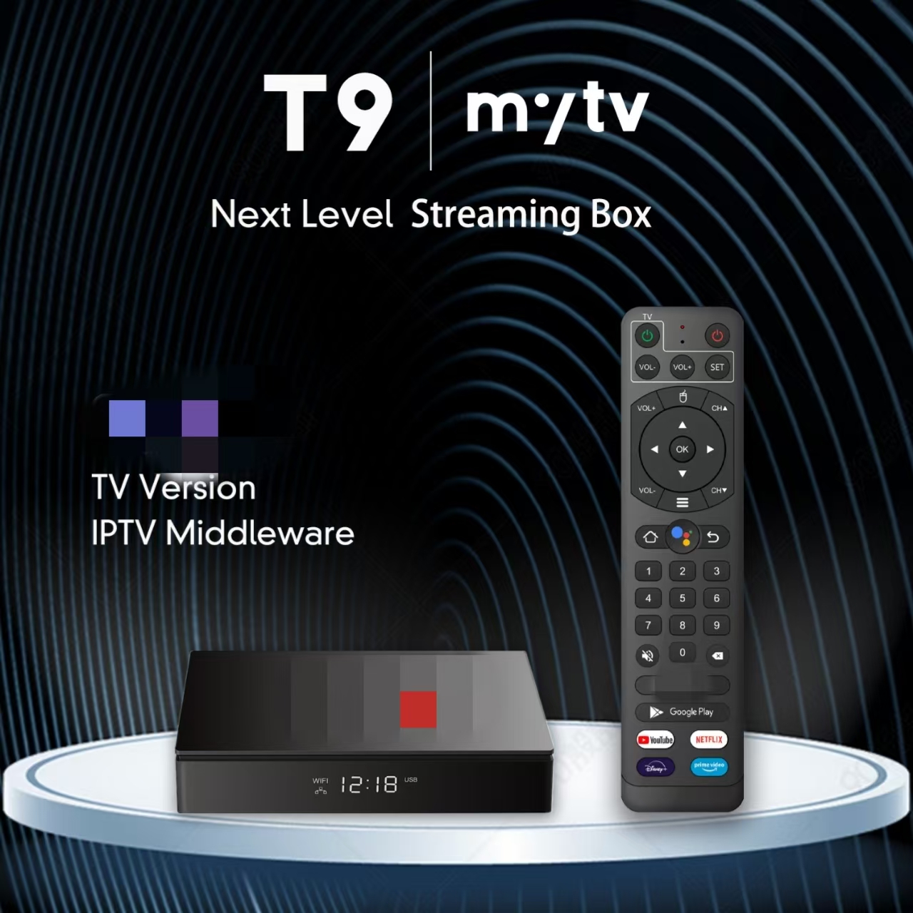 12M+Mytv Smarter3 T9 Android TV Box S905W2 4GB/32GB Wersja 8K Wersja Middleware Player dla Kanady USA Niemcy Afryka Litin America