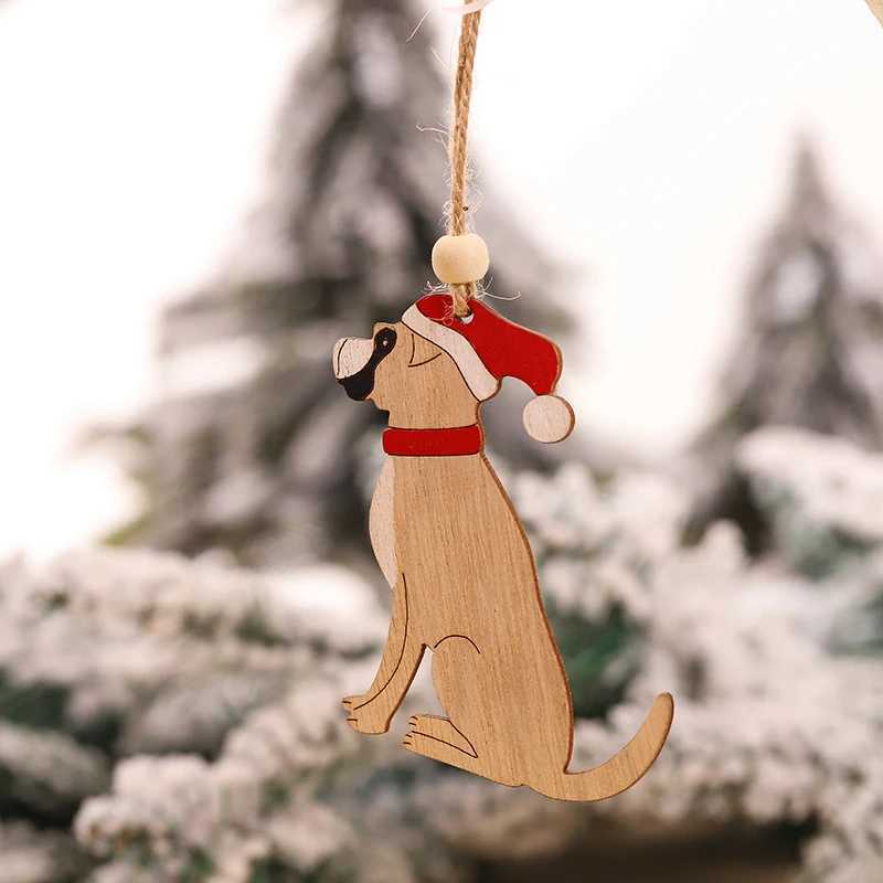 2024 New Hanging Wooden Car Ornaments Christmas Tree Pendants Elk Animal Ornaments Christmas Holiday DecorationsXJ241206