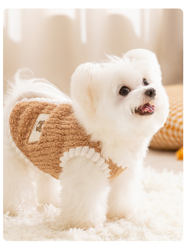 Autumn Winter Dog Embroidered Vests Small And Medium-Sized Dogs Two Legged Clothes Pet Clothing 0304