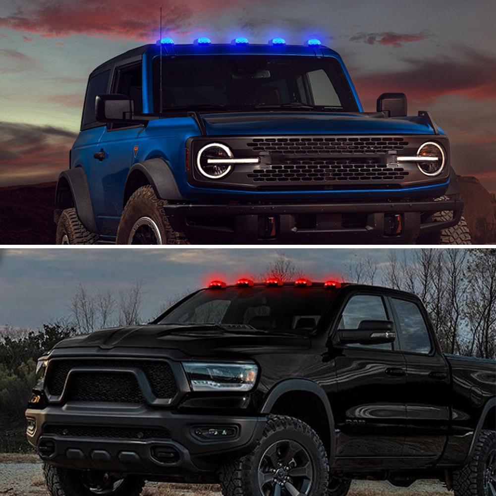 New Light Warning Waterproof Punch-Free Solar Powered Cab LED Truck Roof Lights Accessories