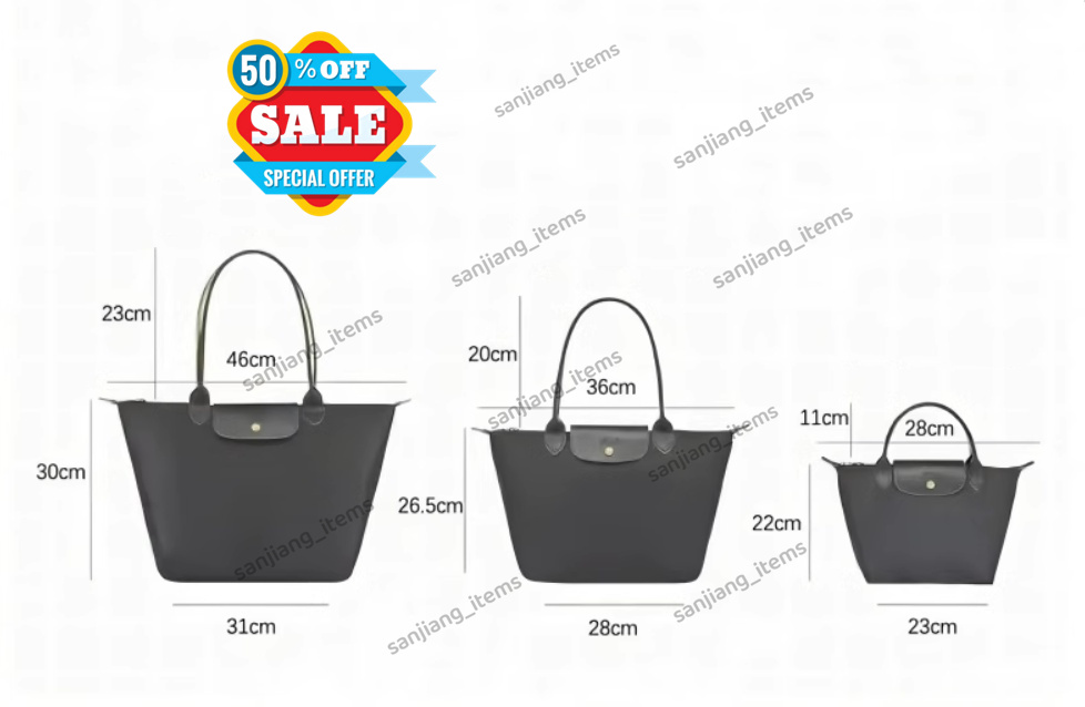 56 Färger Designer Bag Nylon Shopping Totes Men Kvinnors handväska vikbar hobo Stor medelstor koppling Lyx Frankrike Handväska strandväska med långt läderhandtag 2024