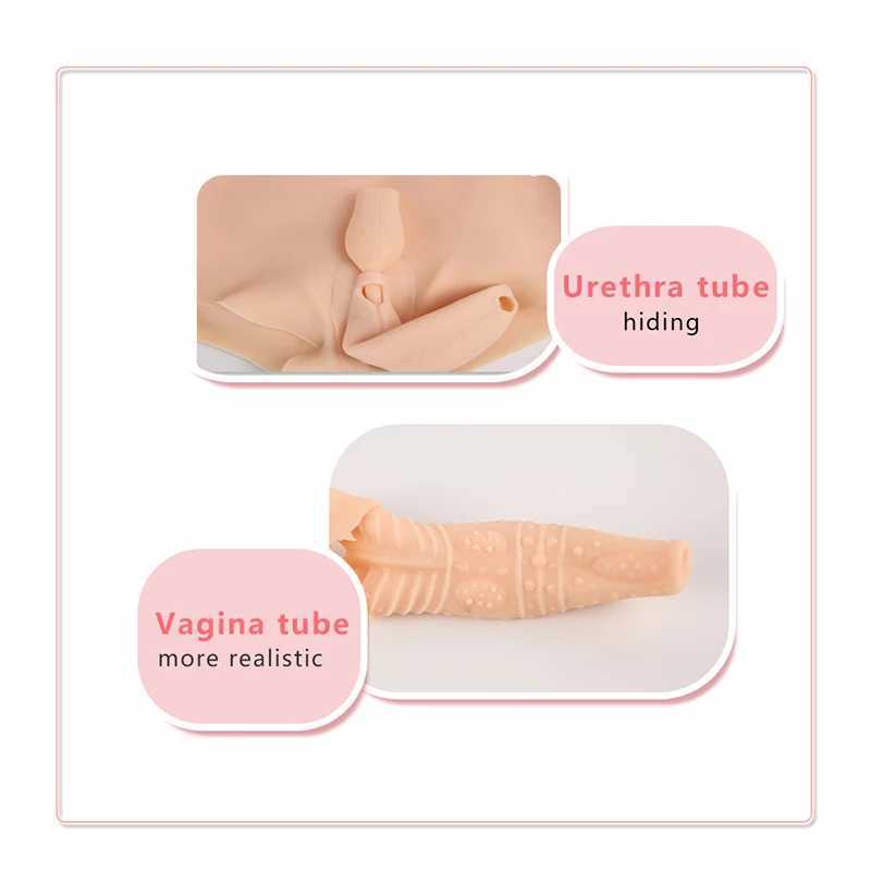 Almofada de peito Chihiro Silicone Calças vagina realistas Pusssy Silicone Boxer para Crossdresser com quadris grandes e bunda acolchoada Transgênero 240330