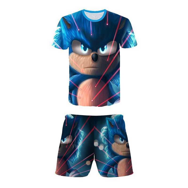 3D Digital Printing Fashion Trend Sonic Set Series for Overseas Sales of Herr T-Shirts