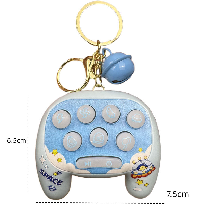 Cross border cartoon creative buttocks, astronaut handheld mini handle, mole machine keychain, trendy nostalgic bag pendant