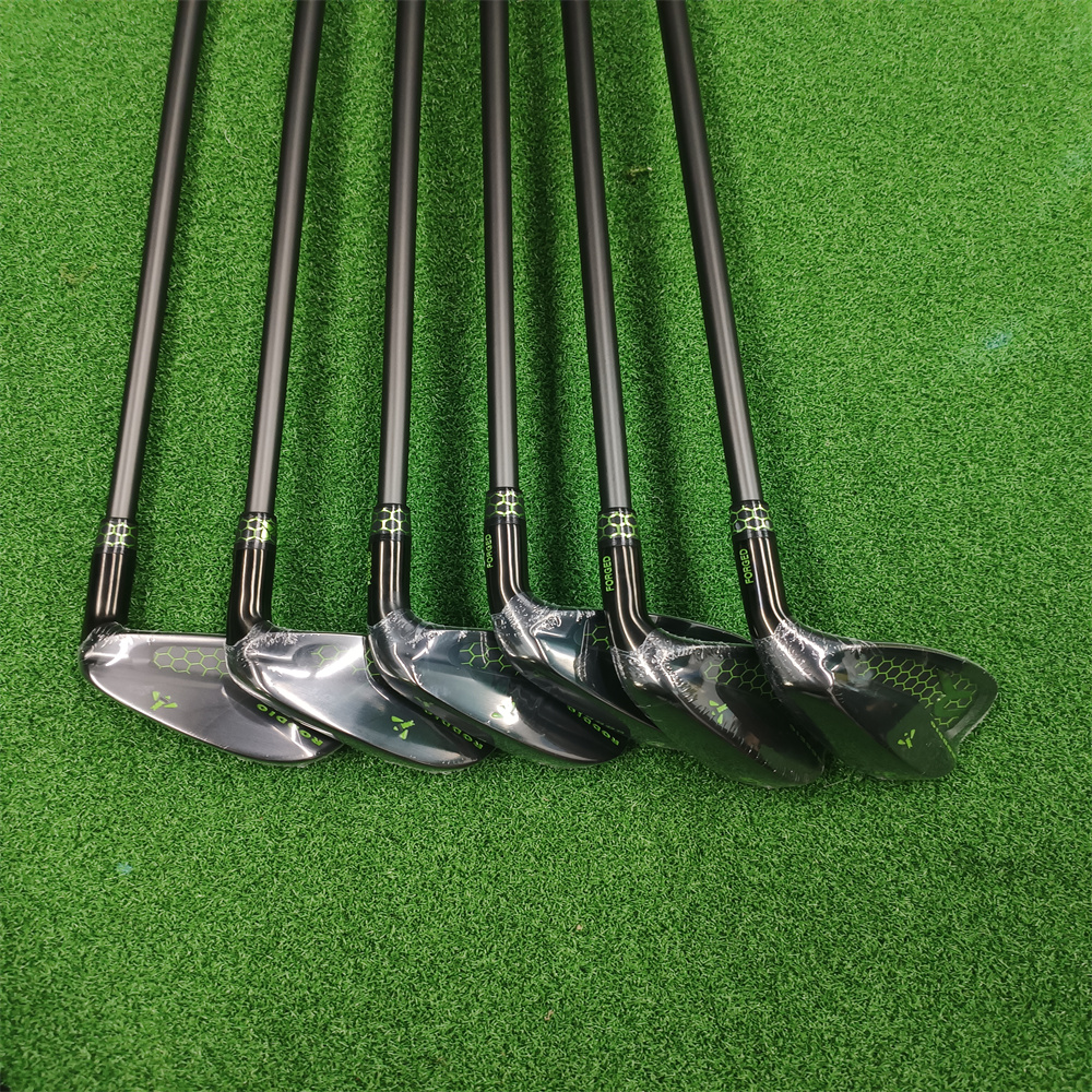 Golf Roddio Little Bee Golf Clubs PC Zwart Groen Soft Black Iron gesmede ijzeren set 5 6 7 8 9 P 6 stig staal of grafietas