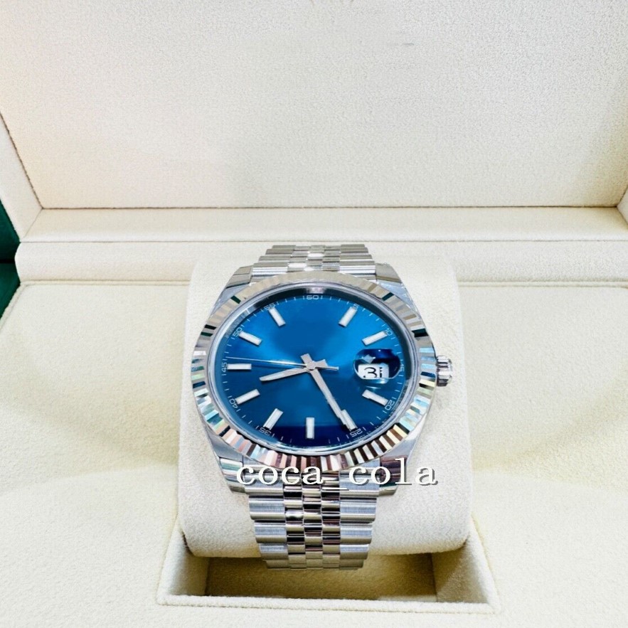 2023 QC check luxe polshorloge 41 mm blauwe wijzerplaat Jubilee 18K witgouden bezel horloge saffierstaal mechanisch automatisch uurwerk Men2699