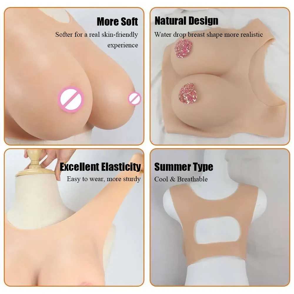 Bröstplatta falska bröst silikon bröstplatta naturliga studsande bröstformer för drag drottning crossdresser mastektomi transgender sommar slitage 240330