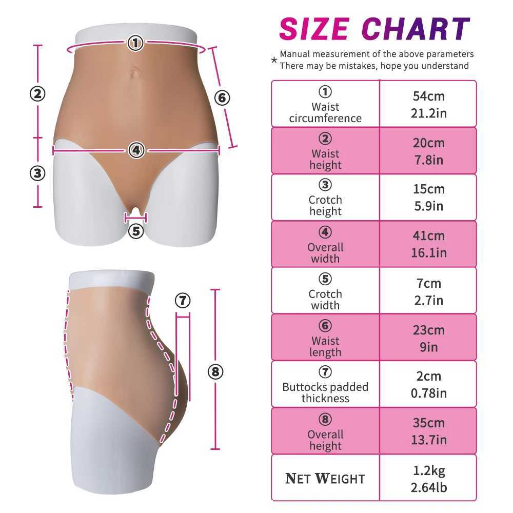 Cuscinetto il seno in silicone tette finte e glutei da 2,0 cm Enhancer Pants Outfit Forme seno finte Fianchi artificiali Shaper imbottito CosplayCostume 240330