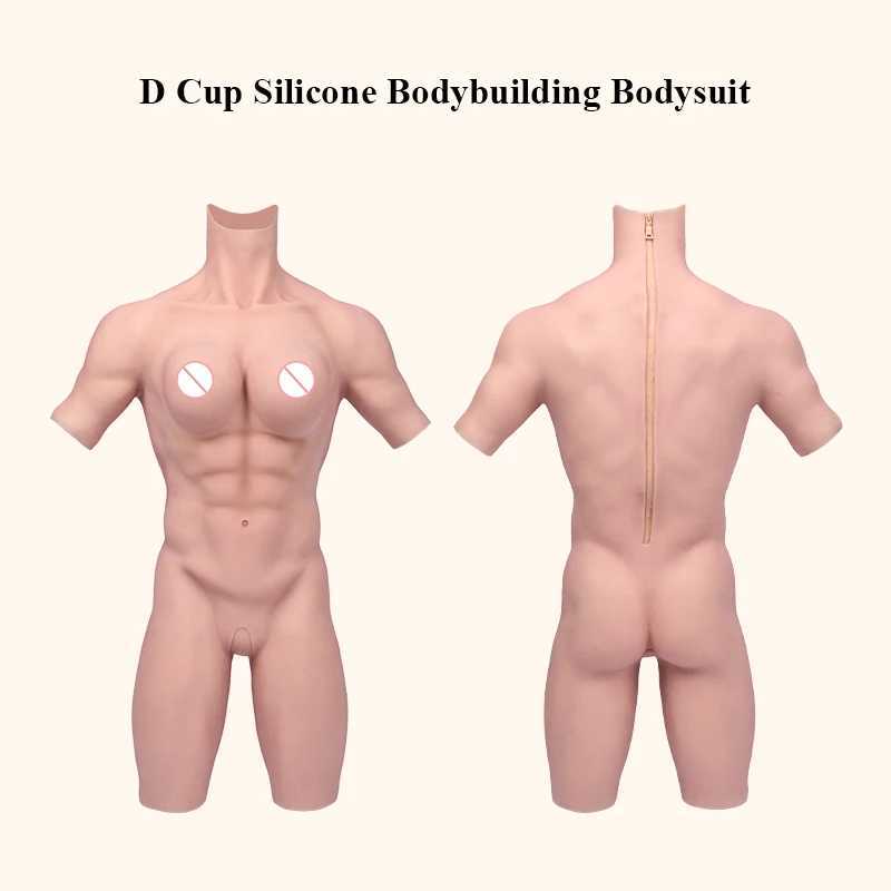 Cuscinetto il seno KUMIHO Bodybuliding Muscle Suit Cosplay Silicone One Piece Body forme del seno con tette finte Crossdress Transgender Drag Queen 240330