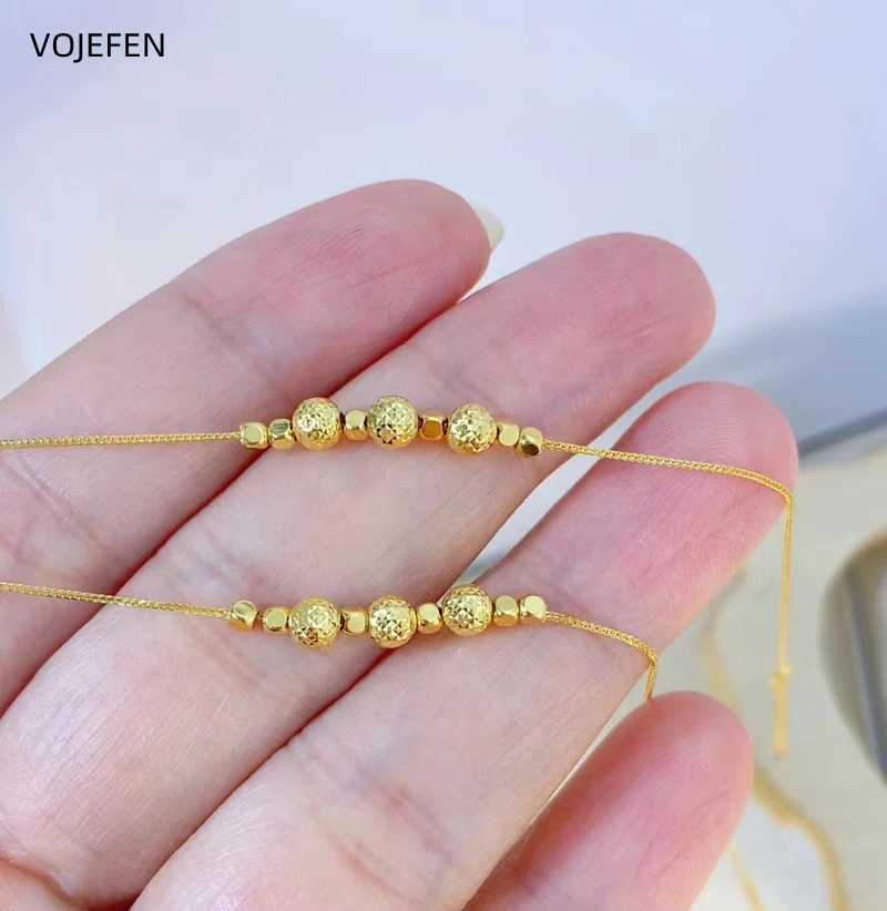 Chaîne VOJEFEN 18K Bracelet en or bijoux Original AU750 véritable chaîne en or Bracelet de perles femmes bijoux exquis nouvelles tendance 2023 Q240401