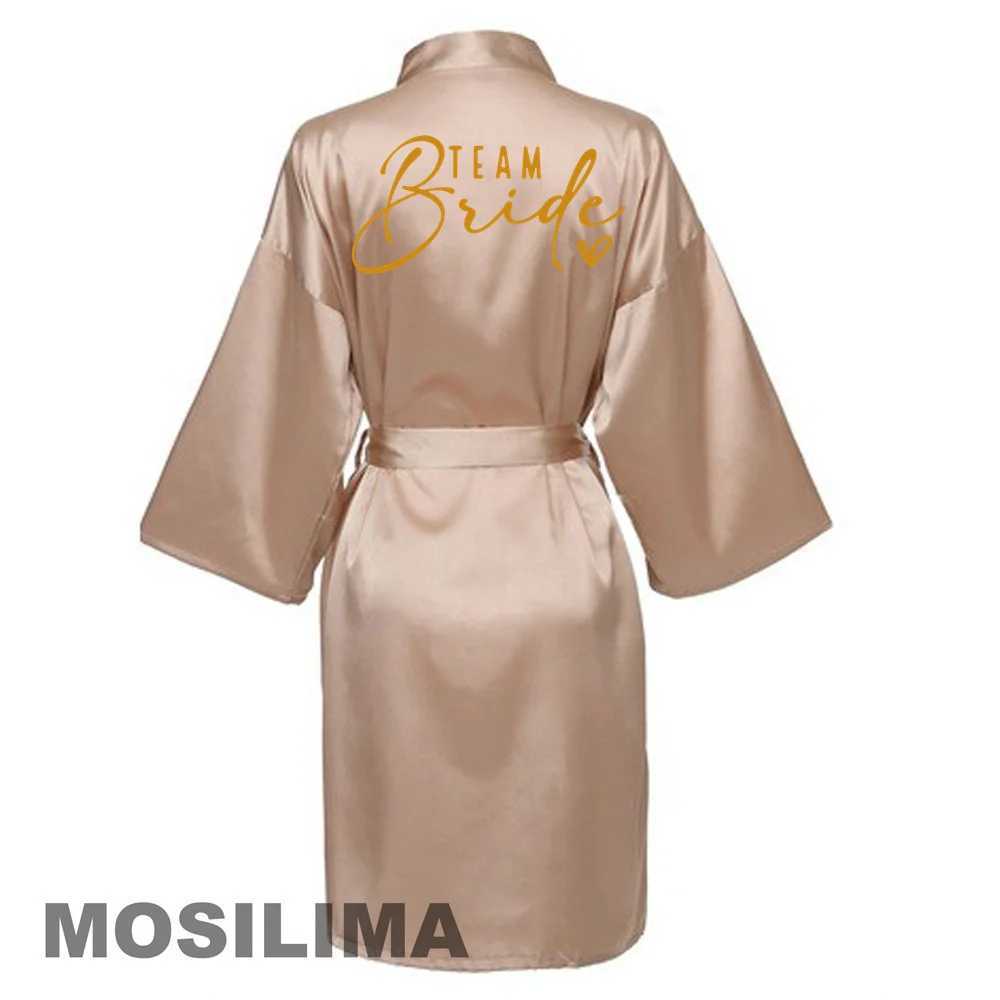 5XYK Sexy Pyjamas Bride Bridesmaid Wedding Robe Kimono Bathrobe Gown Nightgown Casual Satin Short Women Sexy Nightwear Sleepwear SP226 2404101