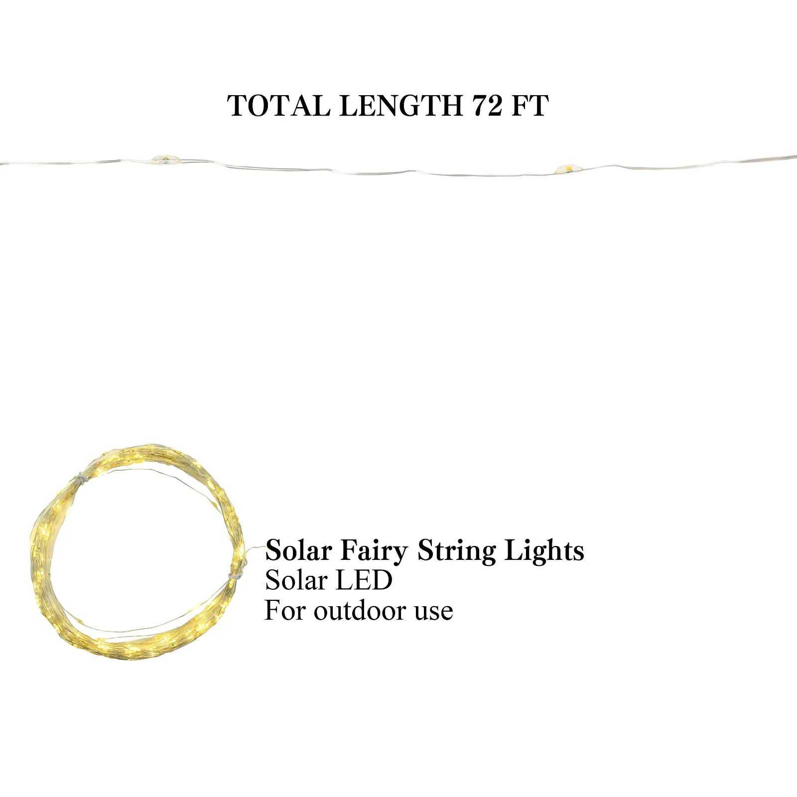 LED STRINGS LED Solar Copper Wire String Lights防水庭の装飾ランプデコレーション2024フェスティバル装飾ルーデスYQ240401