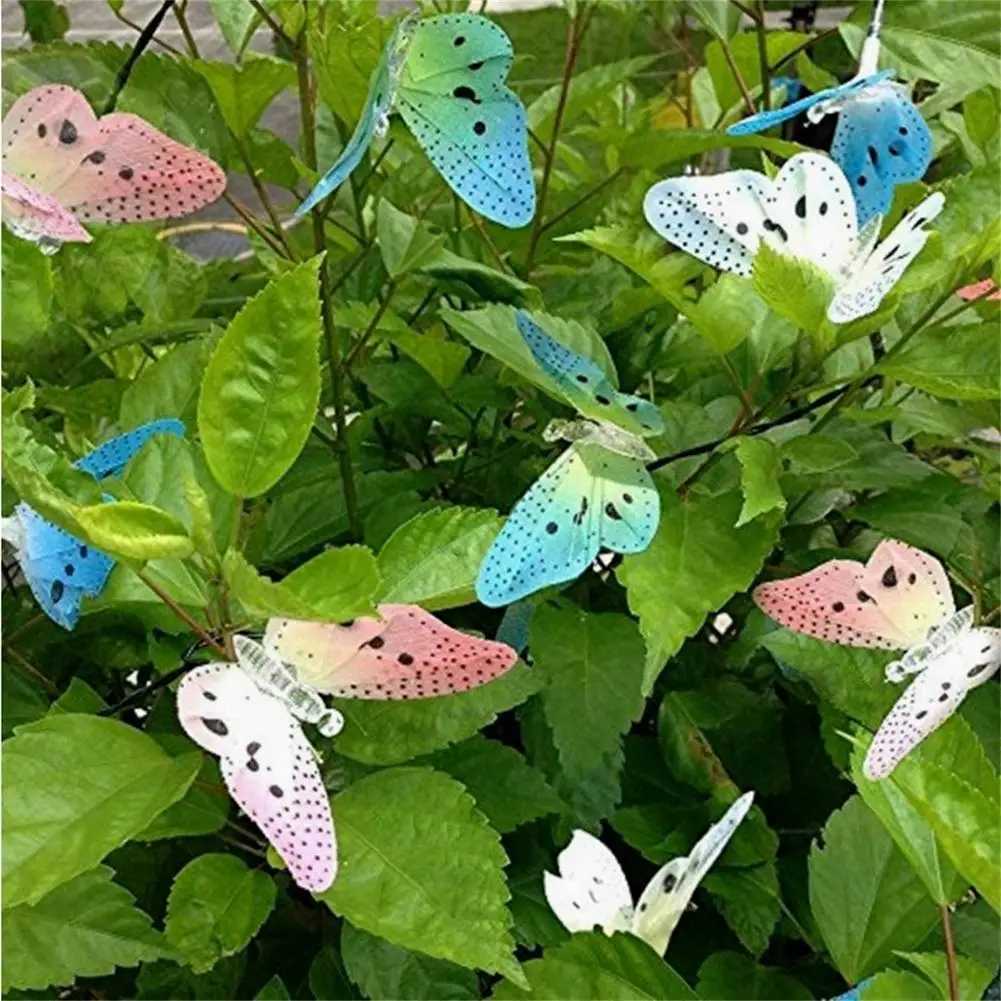 LED Strings 12LEDs Solar Butterfly String Lights IP44 Waterproof Fairy For Outdoor Indoor Yard Bedroom Balcony Patio YQ240401