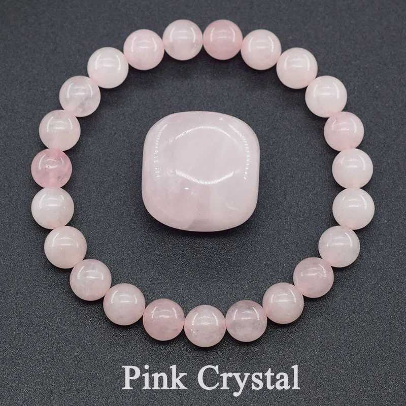 Bracelet élastique en pierre de quartz rose rose naturel perlé pour les hommes purifiant les perles de bijoux pulsar de l'âme