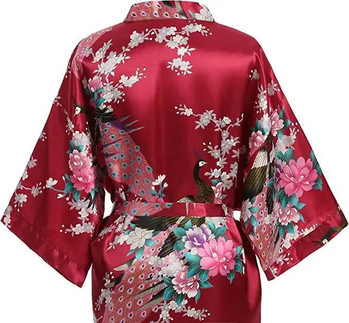 Sexy Pyjamas Rayon Robe Frauen Nachtwäsche Blume Home Kleidung intime Dessous lässig Kimono Bath Gown Lady Sexy Nachtkleid Übergröße 3xl 240410