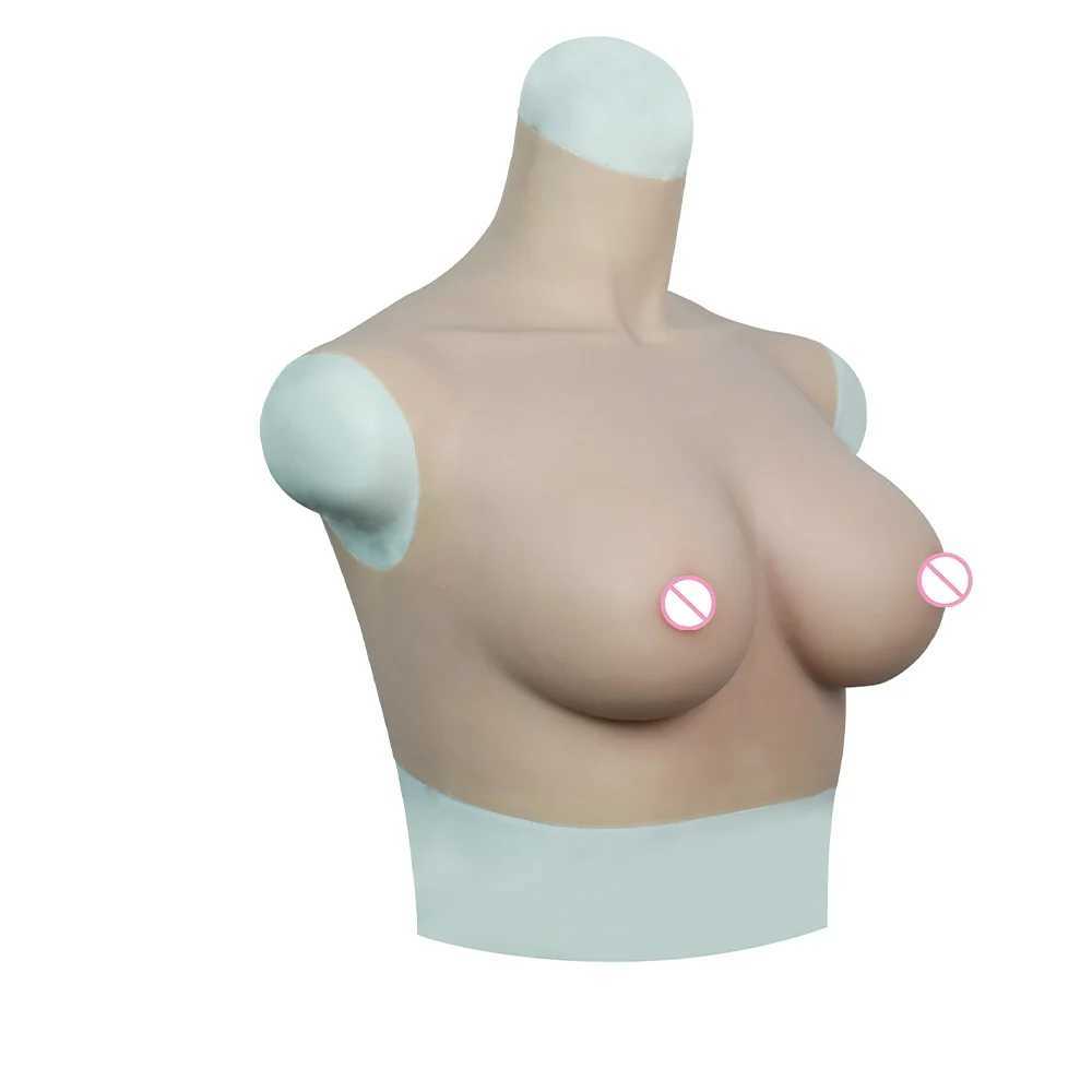 乳房パッドknowu cup g大サイズの偽のシリコーン胸肉はハイカラーノースリーブコスプレの偽物工芸品の巨大なおっぱい240330