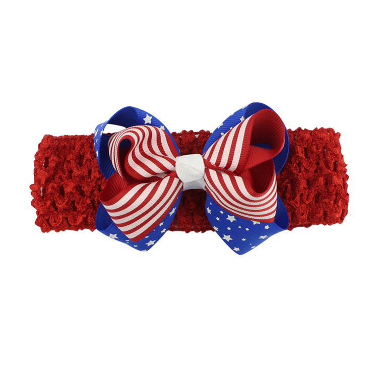 American flag Bow Hairband Headband Hair Headwear 4th of July US Independence Day kids Hair Accessories for Children's Festivals American National Day gifts