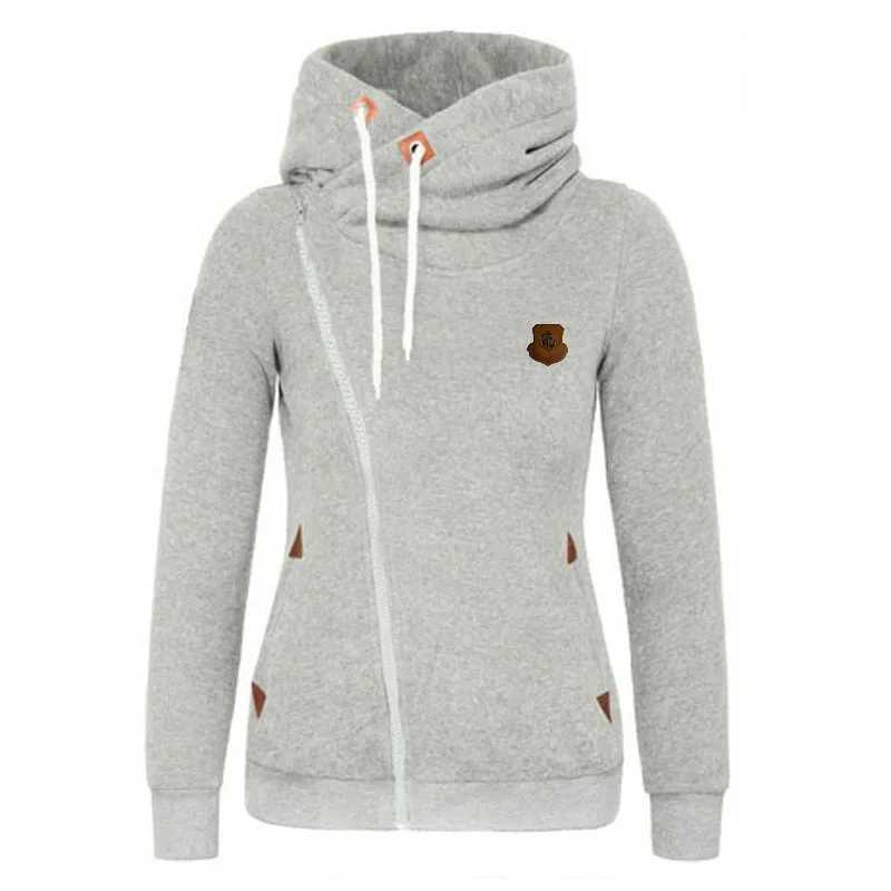 Damen-Kapuzenpullover, Sweatshirts, 2022, warme Mode, Damen-Kapuzenpullover, asymmetrischer seitlicher Reißverschluss, Kordelzug, schlanke Langarm-Sweatshirt-Jacke, Top-Mantel, weibliches Sweatshirt 240401