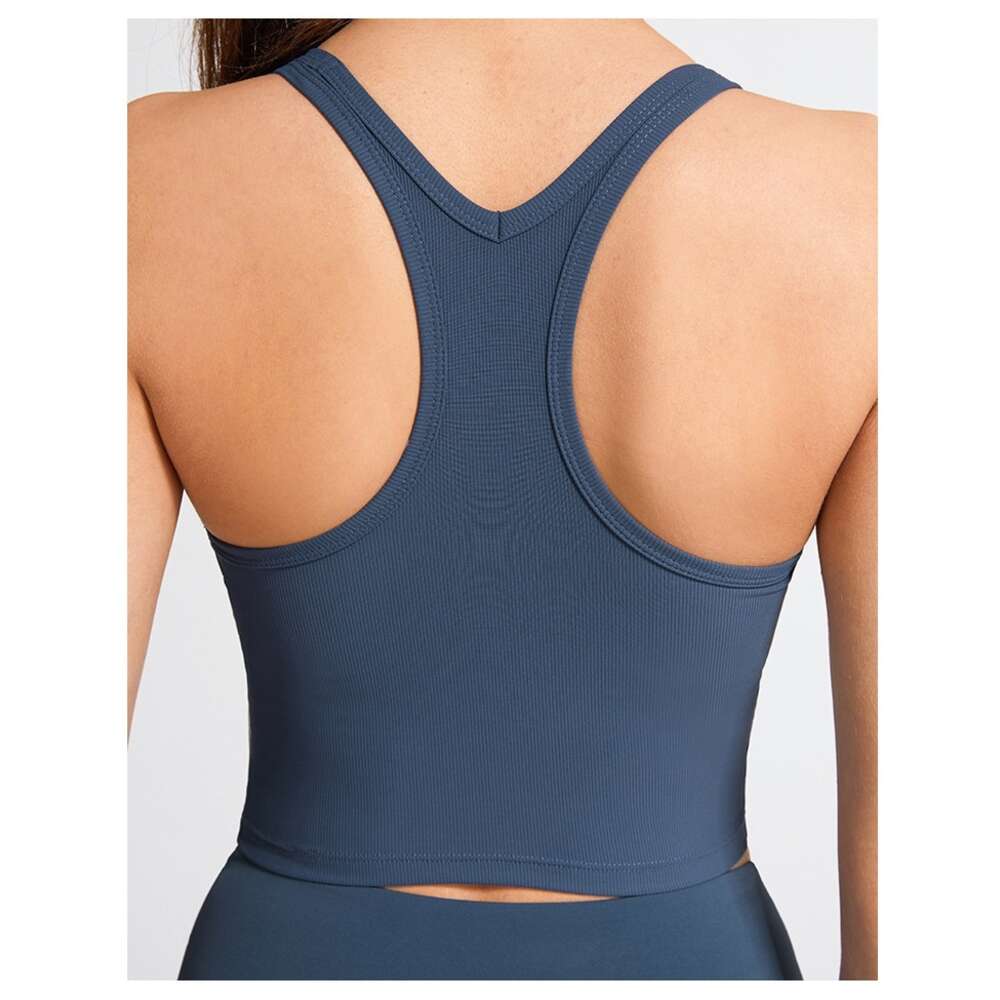 AL YOGA Donna Sport Running Top Reggiseno antiurto e anti-cedente Raccolta Yoga Fitness Gilet da palestra Stile sportivo