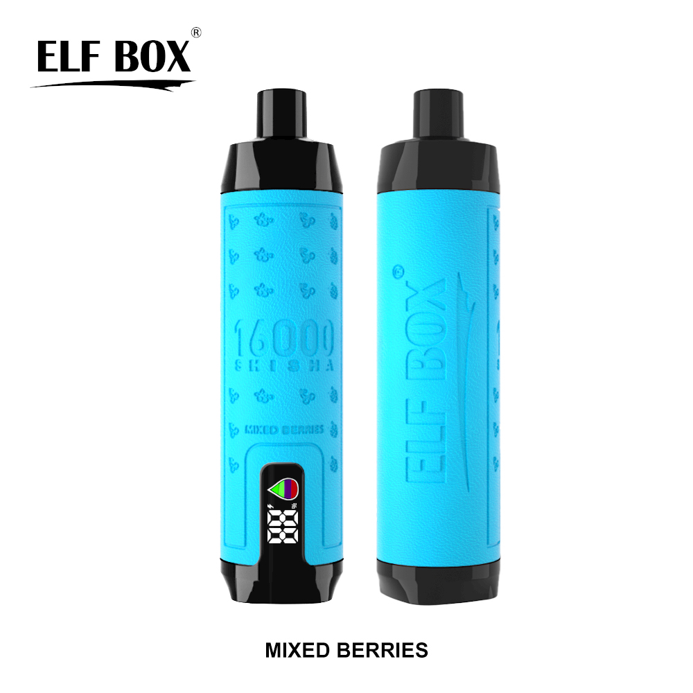 Elf Box Shisha 16000 Puffs avec affichage LED Vape jetable Bobine de maille rechargeable Barre de cigarettes E 0% 2% 3% 5% 12 Saveurs Vaper vs 15000 15k 12000 12k