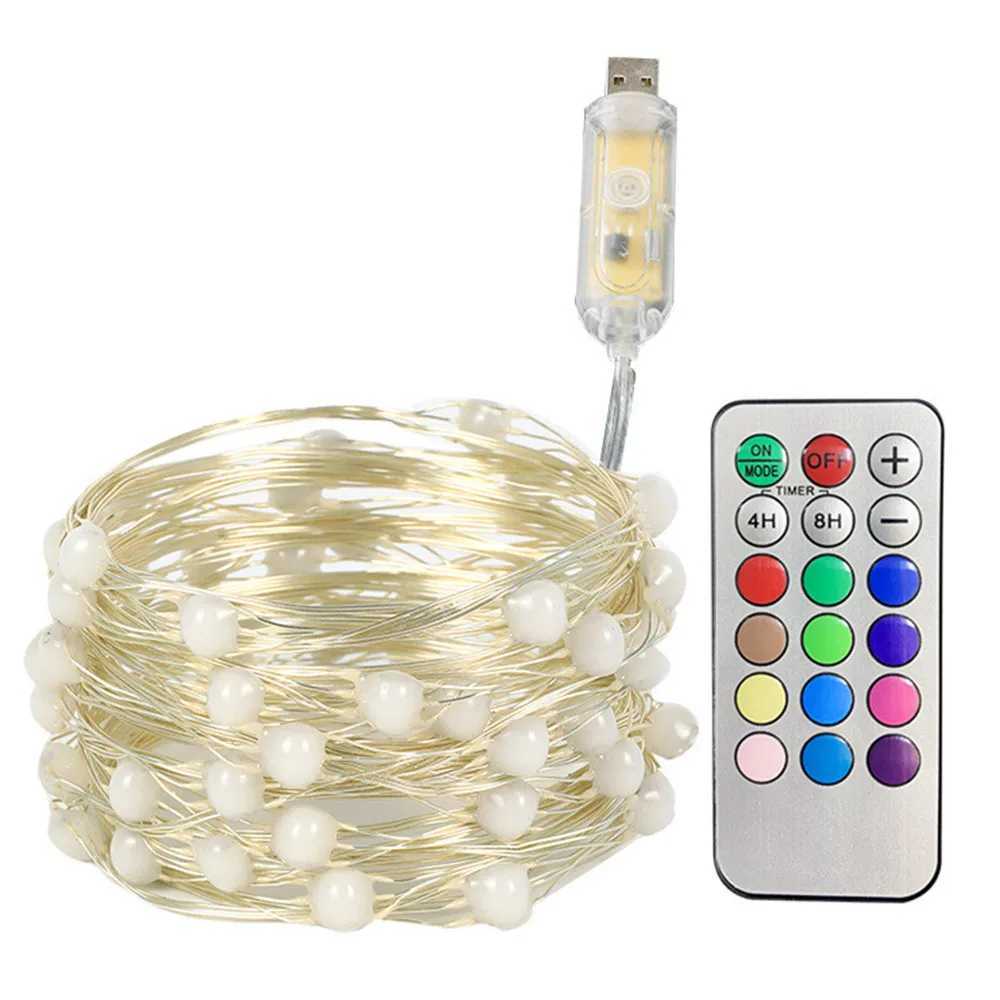 Cordes LED lampe en forme de brouillard contrôle de point de perle chaîne intelligente lumière WS2812B Pixel adressable RGB couleur de rêve décoration féerique YQ240401