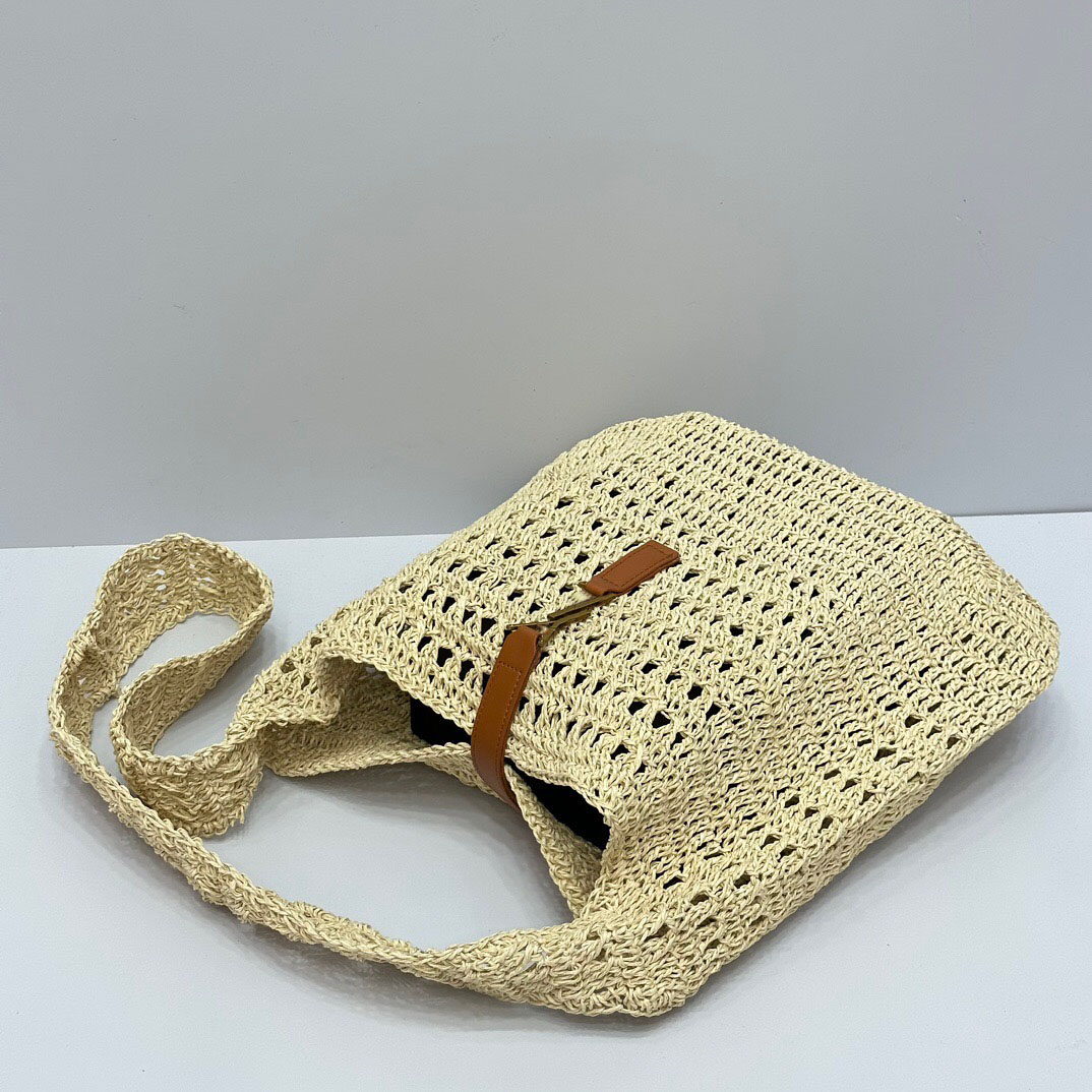 Lafitee grasssSac de créateur de luxe sac de paille sac de plage maille creuse tissée pour l'été sac de paille sac polyvalent de luxe et à la mode sac tissé sac de loisirs de vacances