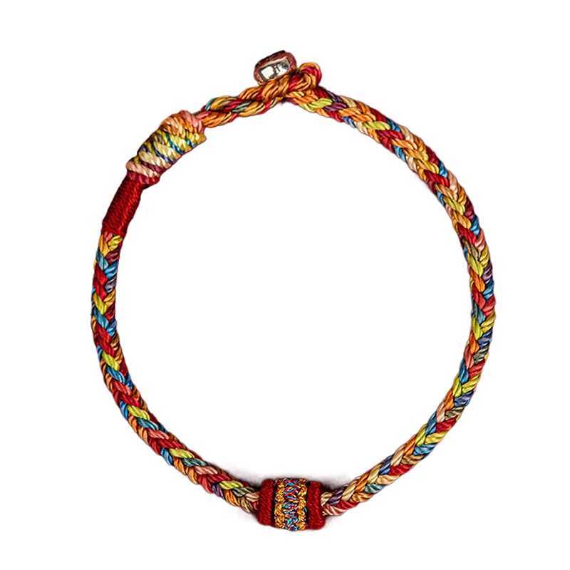 Chaîne 1 morceau de bracelet tissé à la main avec des fils colorés bracelet de corde de bon augure et charmant bracelet pour femme et homme noeud corde rouge bracelet pour femme cadeau Q240401