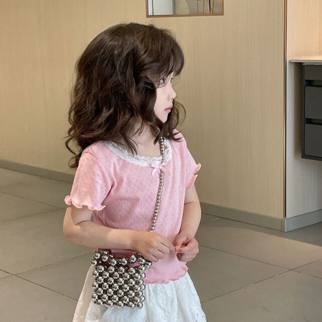 Baby Pearl Bag ins koreańska mini torebka stała koloru ręcznie tkane akrylowe koraliki torebki torebki dla dziewcząt