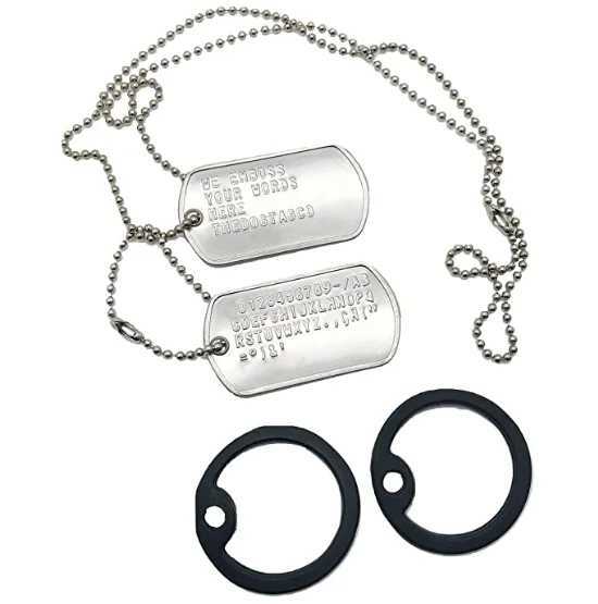 Anhänger-Halsketten Edelstahl The Dog Tag Military 2er-Set personalisierte Halsketten im Army-Stil mit Kugelketten-Schalldämpfern Maßgeschneiderte Halsketten 240401