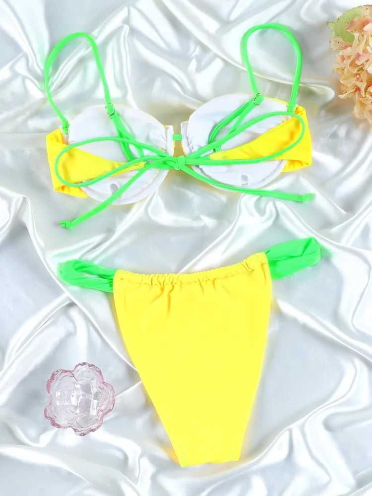 Damskie stroje kąpielowe rinabe bikini seksowny strój kąpielowy damskie stroje kąpielowe damskie stroje kąpielowe BIKINIS PLATK PRACA BIKINI ZESTAW PUSH STYSUT SKWISUS SUTER Play Suit J240330